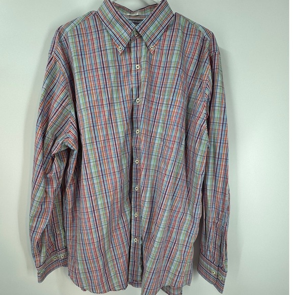 Peter Millar Other - Peter Millar Mens ‎ XL Colorful Plaid Button Down Shirt Seaside Finish Cotton